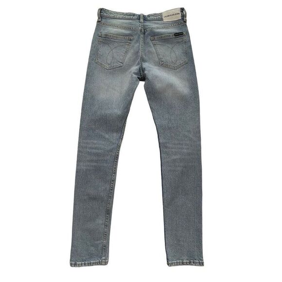 Calvin Klein Jeans Mid Rise Slim Light Wash Womens 26x30 Stretch Ripped Knee - Picture 9 of 9